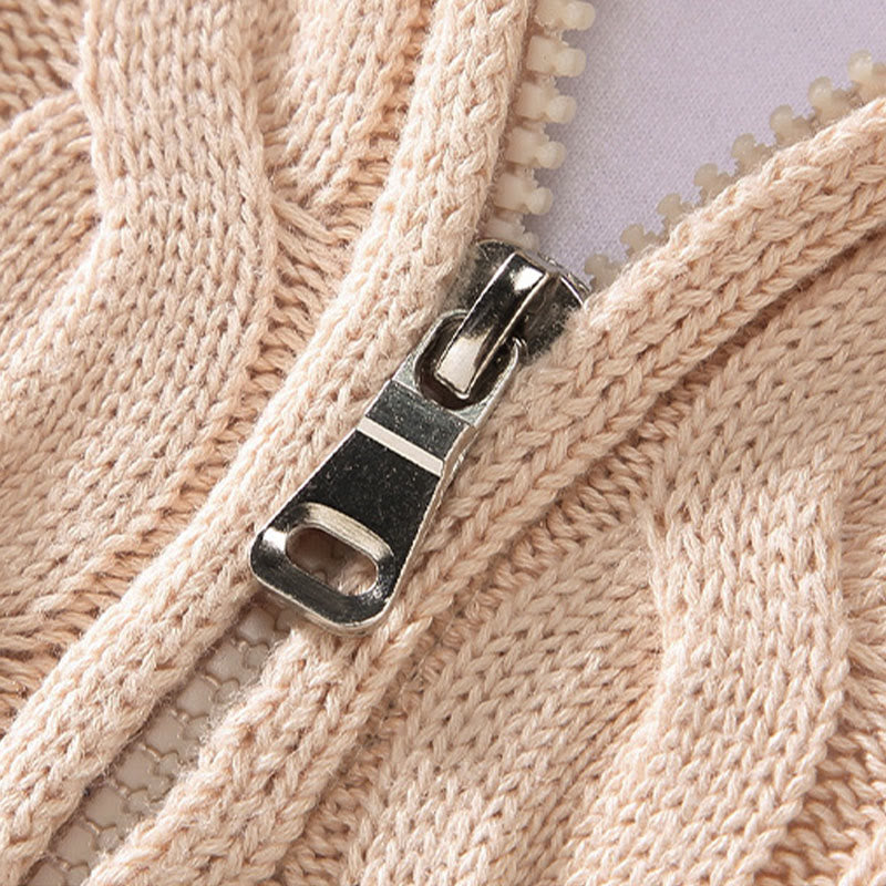 Pull en coton à manches longues et col montant pour homme, texturé et zippé, motif Buddha Stones - image 9