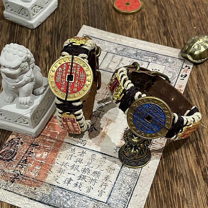 Bracelet de montre en cuir avec Buddha Stones et fantômes de la montagne  - image 3