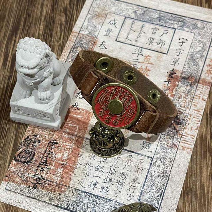 Bracelet de montre en cuir avec Buddha Stones et fantômes de la montagne de cinabre  - image 2
