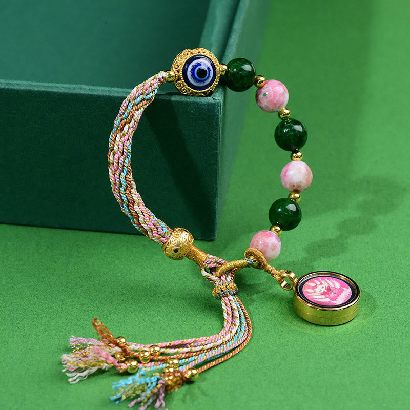 Bracelet en fil de Buddha Stones tibétain mauvais œil renard à neuf queues Thangka éloigne les mauvais esprits - Thangka du renard à neuf queues (circonférence du poignet : 15-23 cm) - image 0