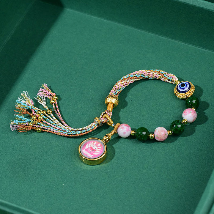 Bracelet en fil de Buddha Stones tibétain mauvais œil renard à neuf queues Thangka éloigne les mauvais esprits - image 9