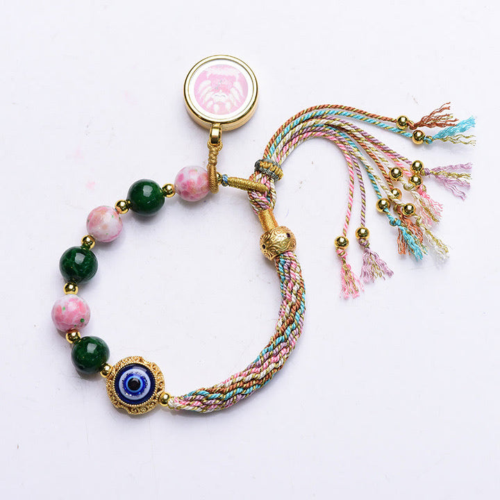 Bracelet en fil de Buddha Stones tibétain mauvais œil renard à neuf queues Thangka éloigne les mauvais esprits - image 12