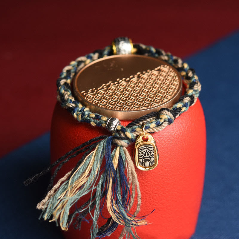 Bracelet en corde sculptée Zakiram Buddha Stones tibétaines Om Mani Padme Hum - image 1