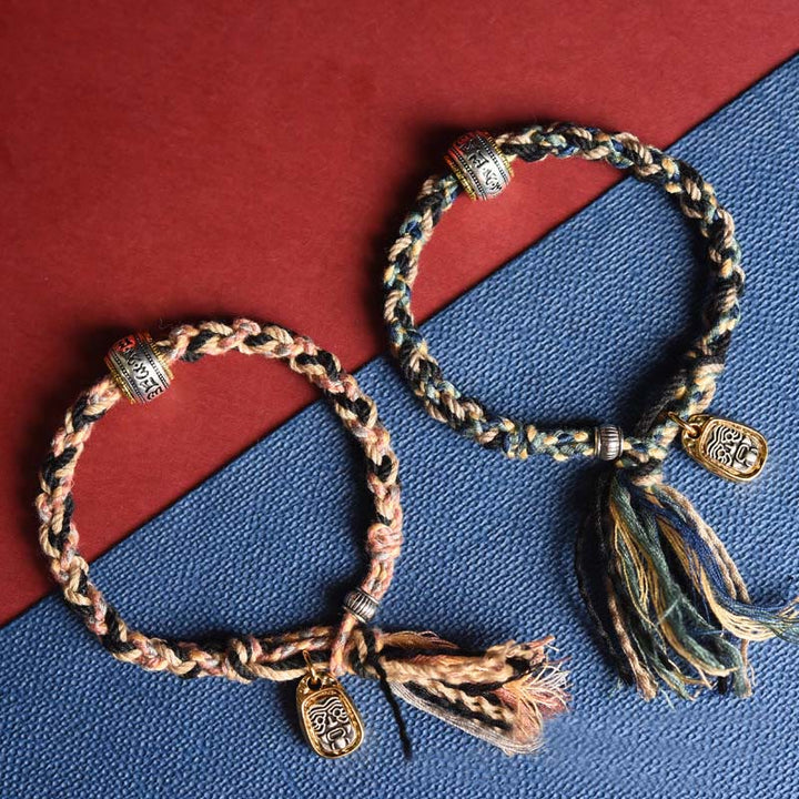 Bracelet en corde sculptée Zakiram Buddha Stones tibétaines Om Mani Padme Hum - image 8