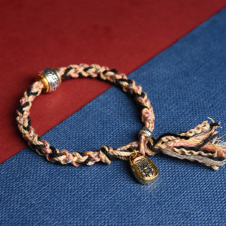 Bracelet en corde sculptée Zakiram Buddha Stones tibétaines Om Mani Padme Hum - image 5