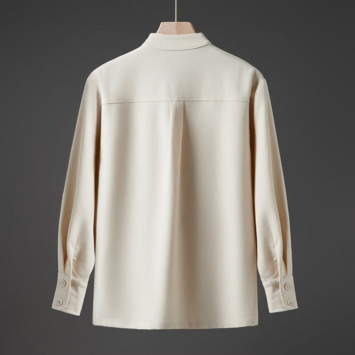 Chemises pour hommes à manches longues et demi-boutons cachés, motif Buddha Stones , couleur unie - image 1