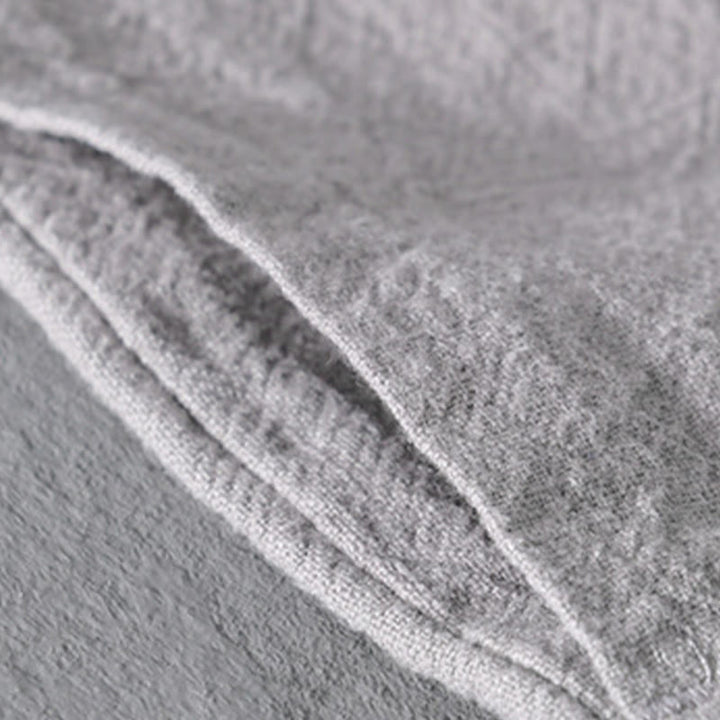 Chemises simples à manches longues et poches ouvertes sur le devant pour homme en coton ramie avec Buddha Stones - image 7