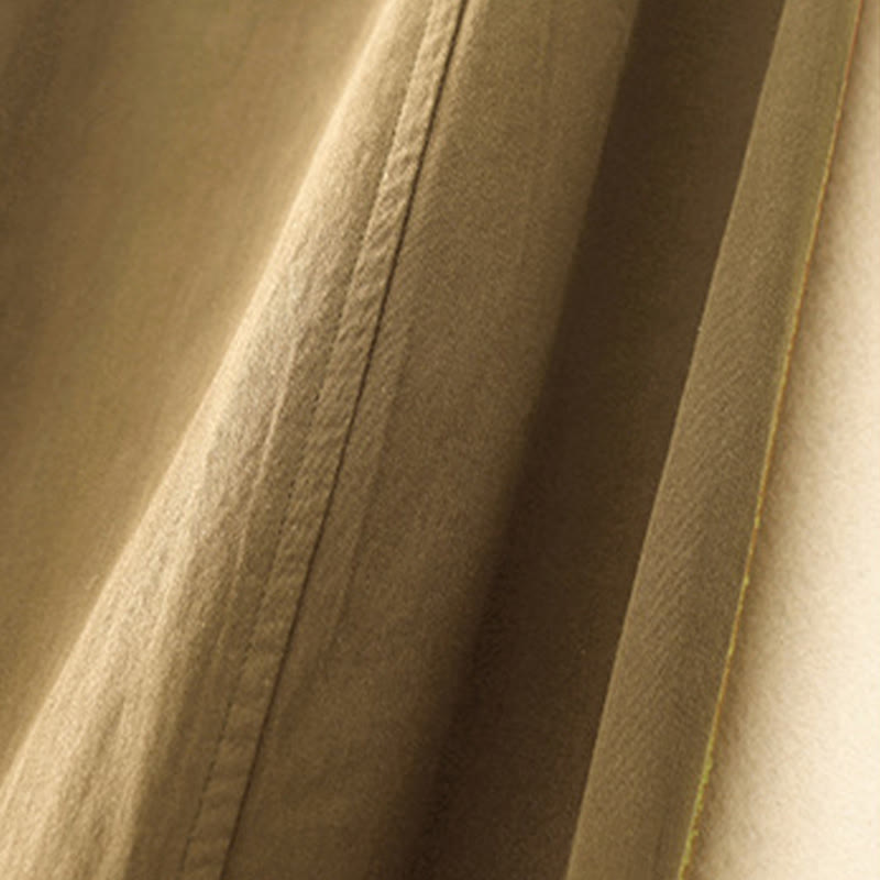 Pantalon sarouel en coton uni Buddha Stones pour femme, longueur 7-8, avec poches - image 1