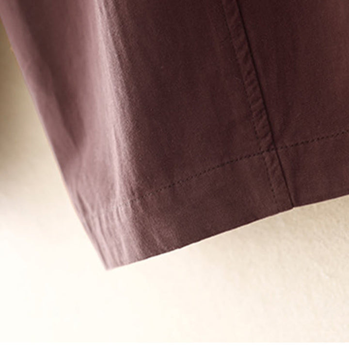 Pantalon sarouel en coton uni Buddha Stones pour femme, longueur 7-8, avec poches - image 6