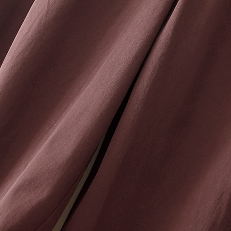 Pantalon sarouel en coton uni Buddha Stones pour femme, longueur 7-8, avec poches - image 7