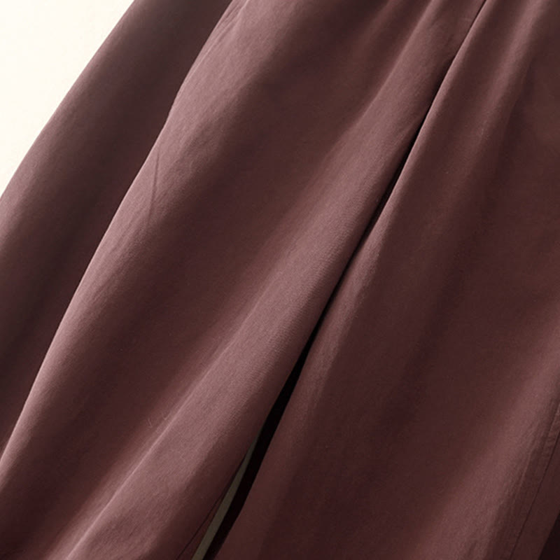 Pantalon sarouel en coton uni Buddha Stones pour femme, longueur 7-8, avec poches - image 11