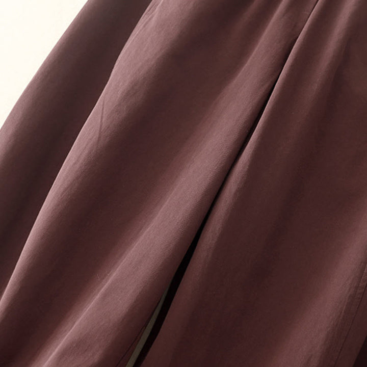 Pantalon sarouel en coton uni Buddha Stones pour femme, longueur 7-8, avec poches - image 11