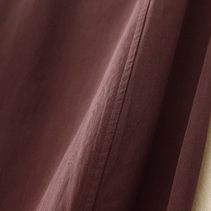 Pantalon sarouel en coton uni Buddha Stones pour femme, longueur 7-8, avec poches - image 8