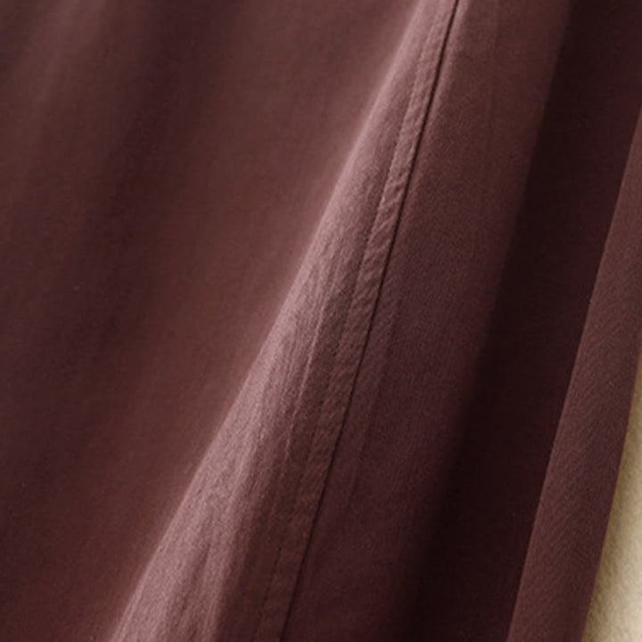 Pantalon sarouel en coton uni Buddha Stones pour femme, longueur 7-8, avec poches - image 8