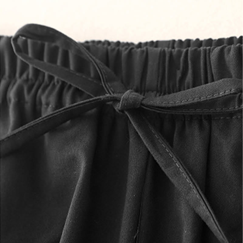 Pantalon sarouel en coton uni Buddha Stones pour femme, longueur 7-8, avec poches - image 14