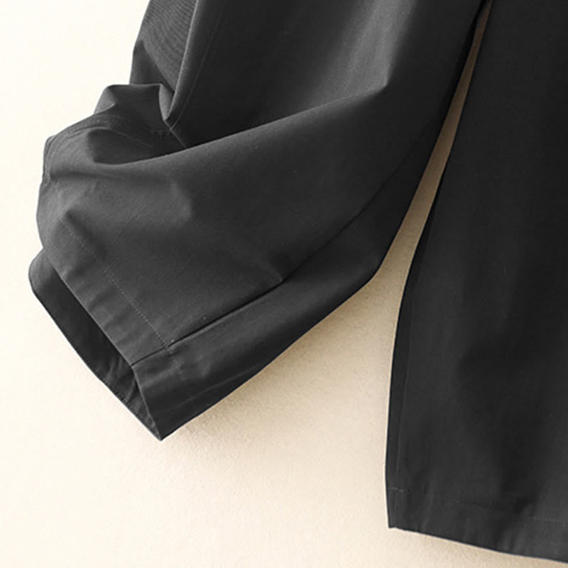 Pantalon sarouel en coton uni Buddha Stones pour femme, longueur 7-8, avec poches - image 16