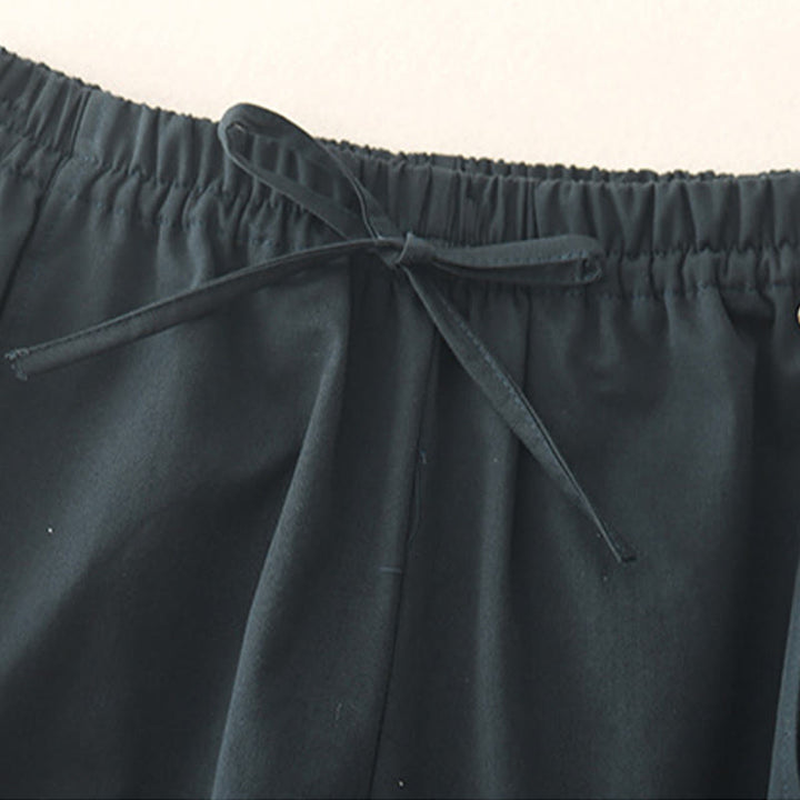 Pantalon sarouel en coton uni Buddha Stones pour femme, longueur 7-8, avec poches - image 18