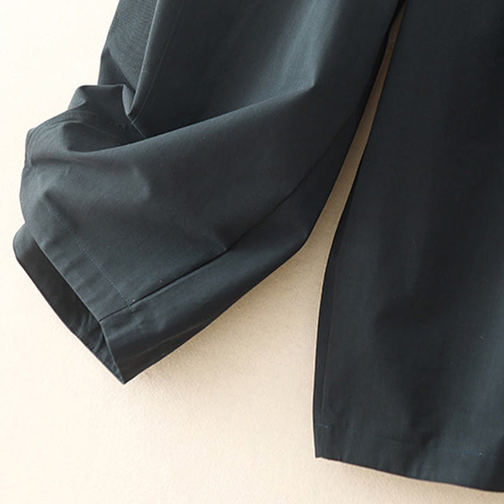 Pantalon sarouel en coton uni Buddha Stones pour femme, longueur 7-8, avec poches - image 21