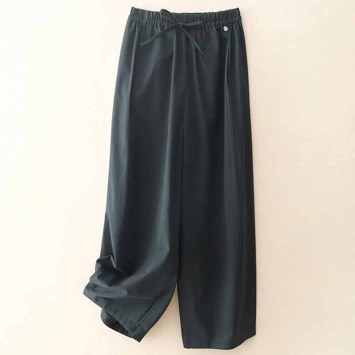Pantalon sarouel en coton uni Buddha Stones pour femme, longueur 7-8, avec poches - Gris ardoise foncé - US8-10，UK/AU12-14，EU40-42 (2XL) - image 17