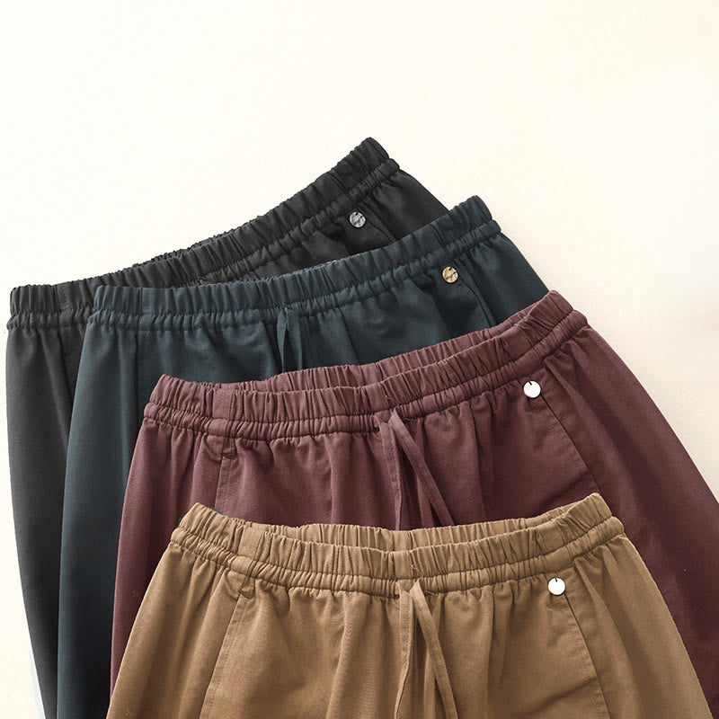 Pantalon sarouel en coton uni Buddha Stones pour femme, longueur 7-8, avec poches - image 22