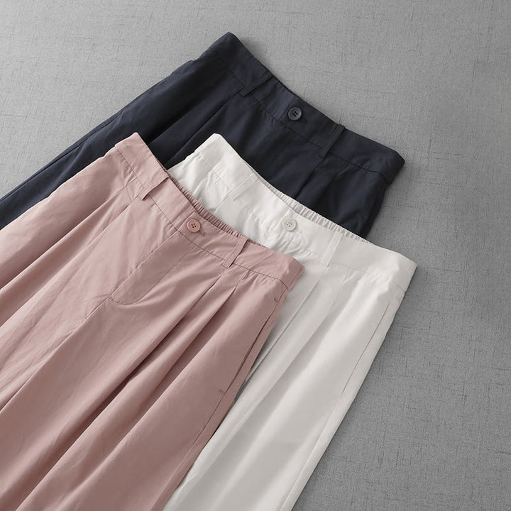 Pantalon large décontracté en polyester uni pour femme, longueur 7-8, avec poches, Buddha Stones - image 18
