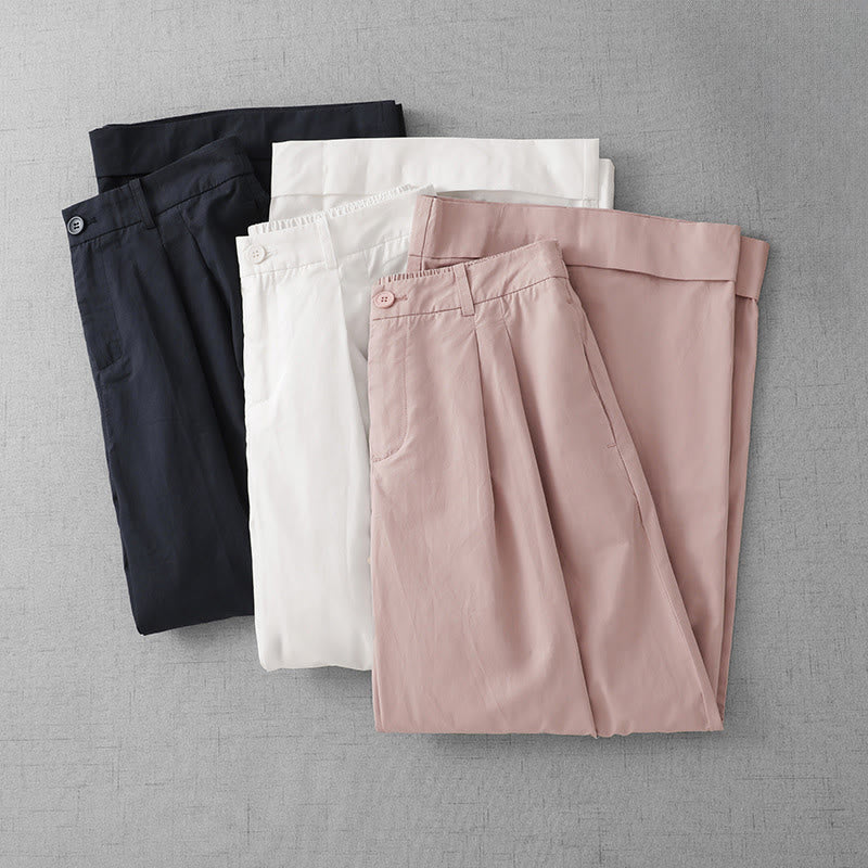 Pantalon large décontracté en polyester uni pour femme, longueur 7-8, avec poches, Buddha Stones - image 20