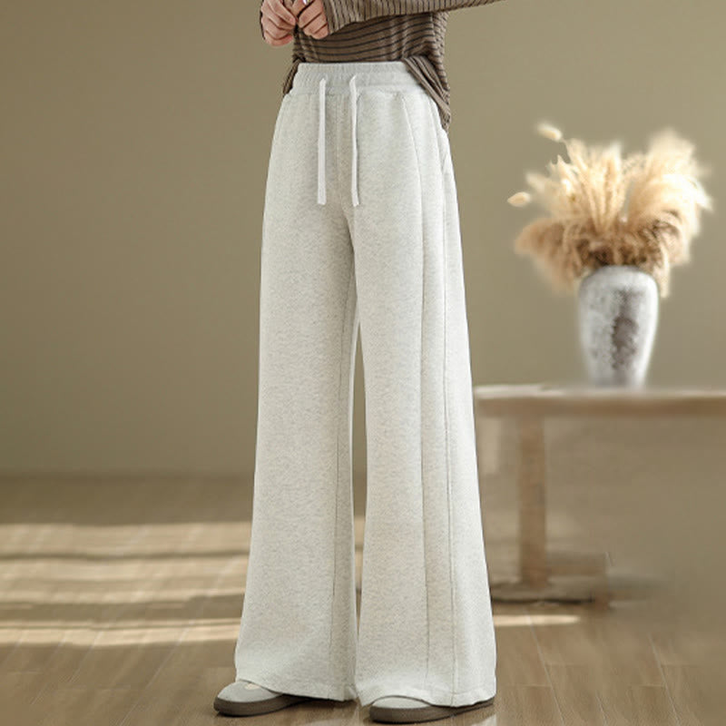 Pantalon large décontracté en coton uni avec poches pour femme Buddha Stones - image 2