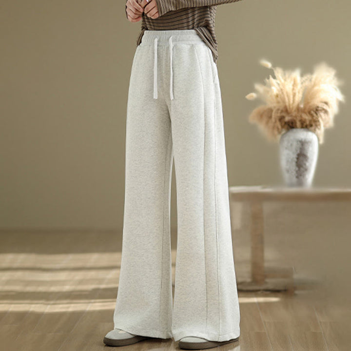 Pantalon large décontracté en coton uni avec poches pour femme Buddha Stones - image 2