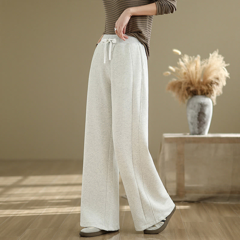 Pantalon large décontracté en coton uni avec poches pour femme Buddha Stones - image 4
