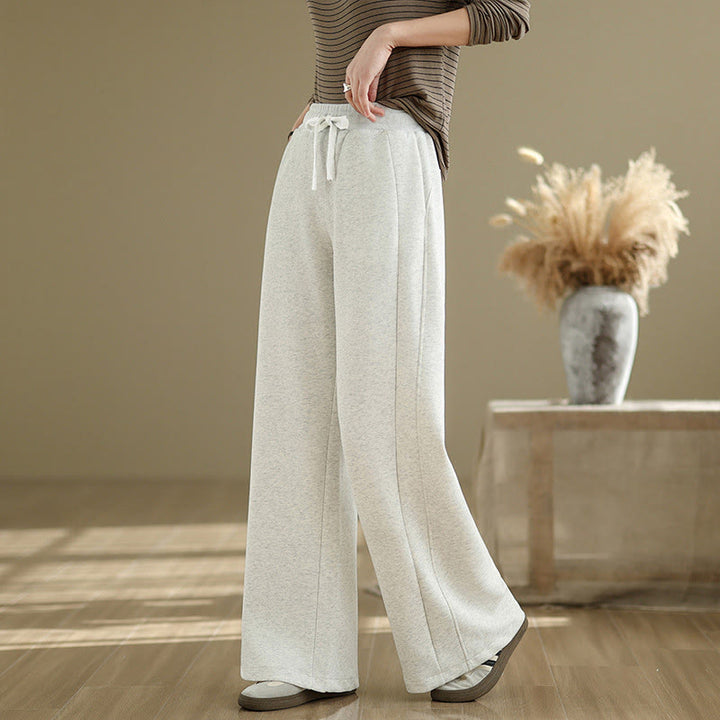 Pantalon large décontracté en coton uni avec poches pour femme Buddha Stones - image 4