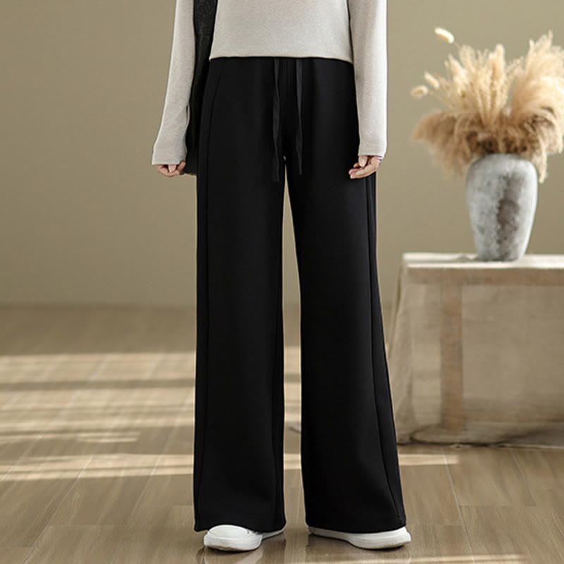Pantalon large décontracté en coton uni avec poches pour femme Buddha Stones - image 11