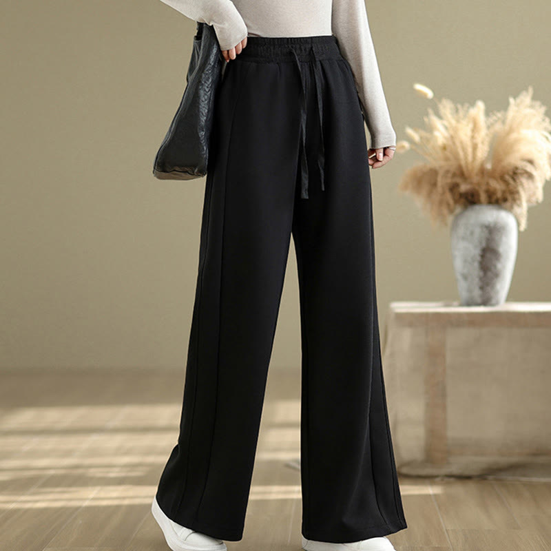 Pantalon large décontracté en coton uni avec poches pour femme Buddha Stones - image 14