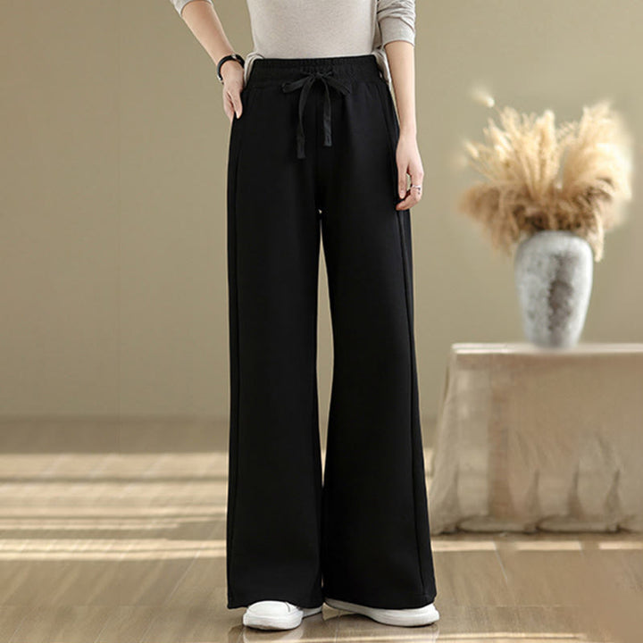 Pantalon large décontracté en coton uni avec poches pour femme Buddha Stones - image 12