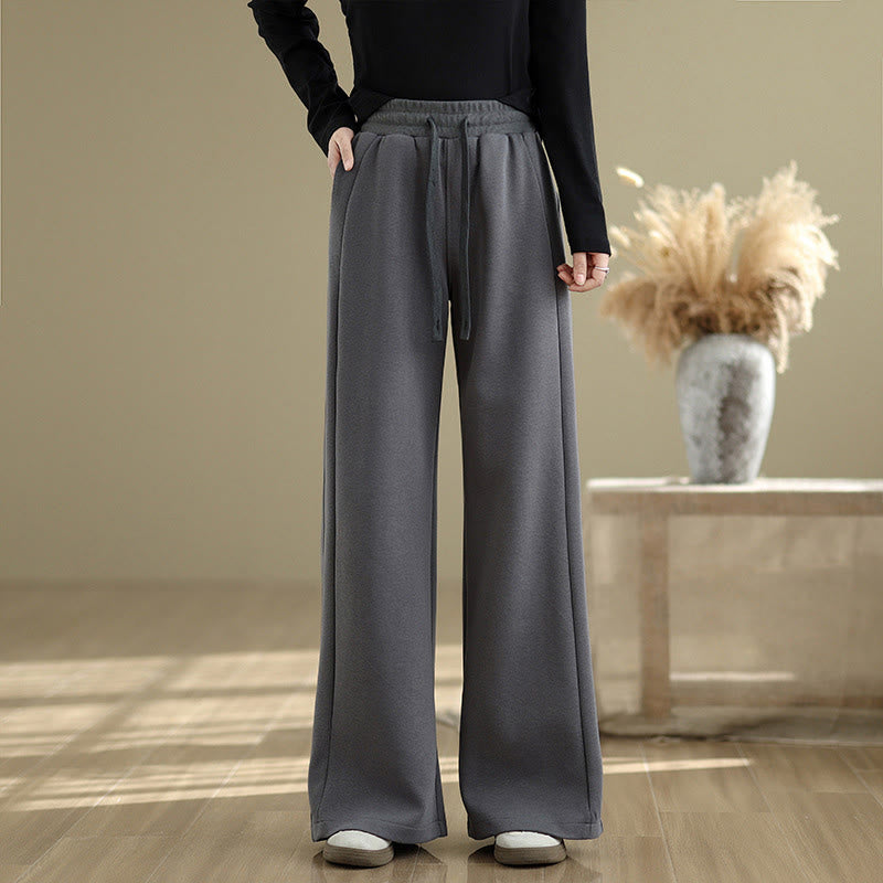 Pantalon large décontracté en coton uni avec poches pour femme Buddha Stones - image 21