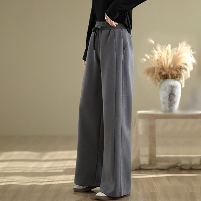 Pantalon large décontracté en coton uni avec poches pour femme Buddha Stones - image 18