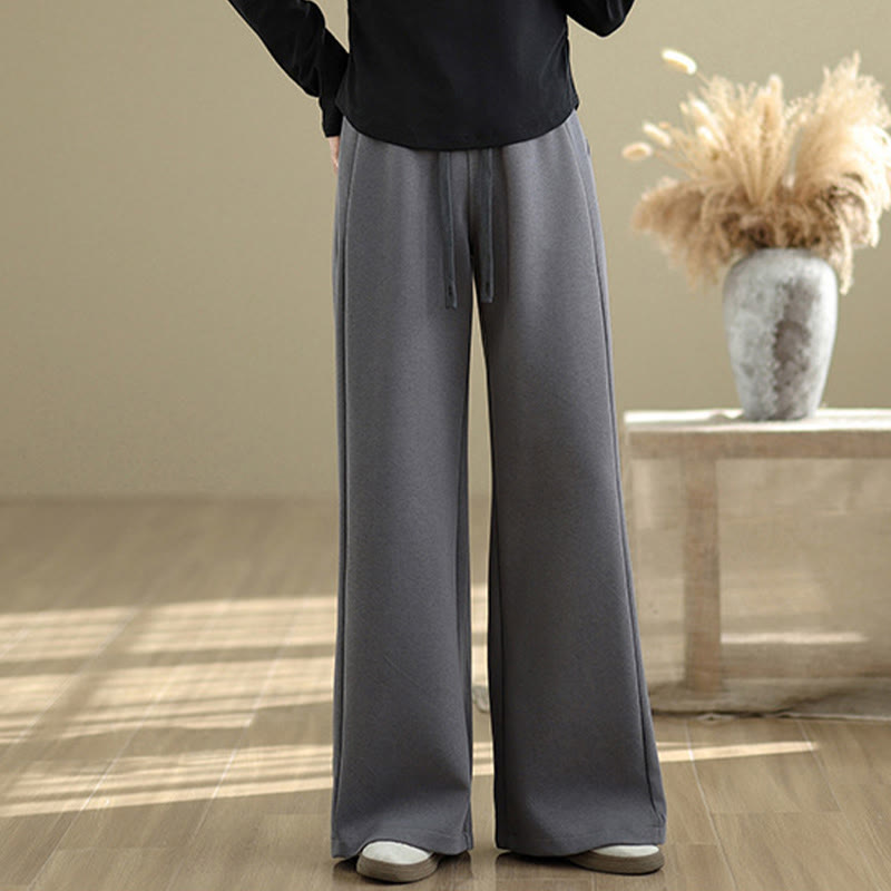 Pantalon large décontracté en coton uni avec poches pour femme Buddha Stones - Gris terne - US8-10，UK/AU12-14，EU40-42 (2XL) - image 16