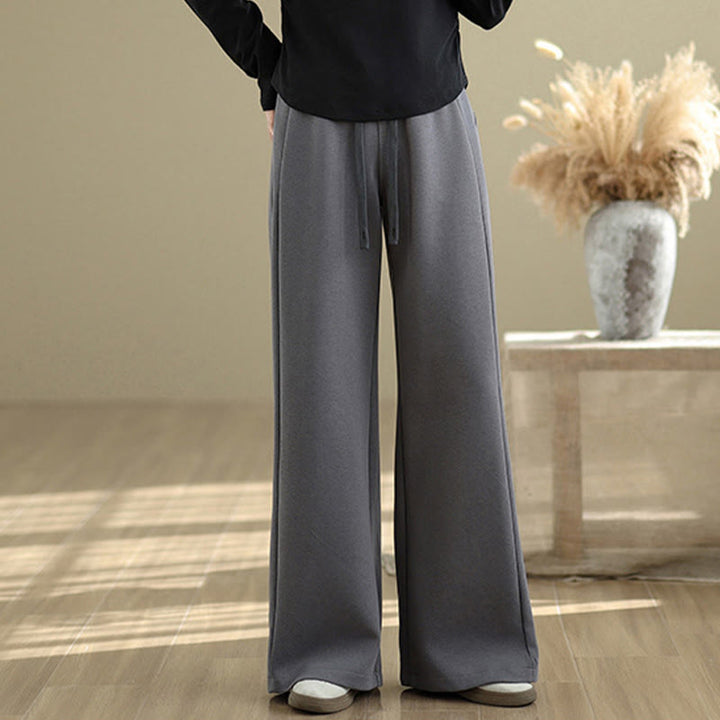 Pantalon large décontracté en coton uni avec poches pour femme Buddha Stones - Gris terne - US8-10，UK/AU12-14，EU40-42 (2XL) - image 16