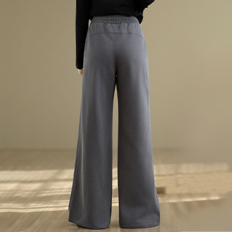 Pantalon large décontracté en coton uni avec poches pour femme Buddha Stones - image 17