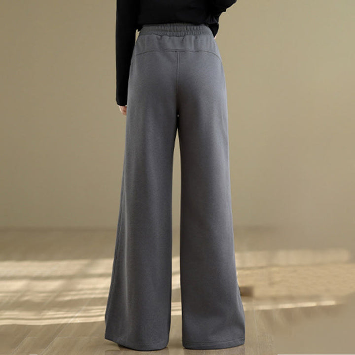 Pantalon large décontracté en coton uni avec poches pour femme Buddha Stones - image 17