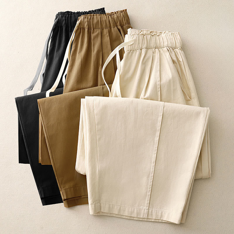 Pantalon décontracté en coton et polyester avec poches pour femme Buddha Stones - image 18