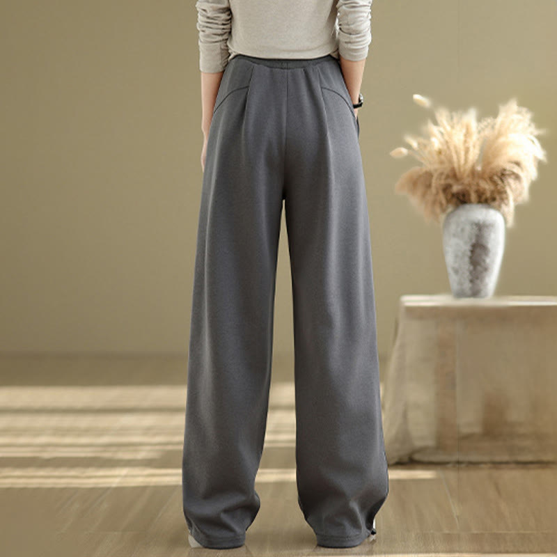 Pantalon droit décontracté en coton avec poches Buddha Stones pour femme - image 2