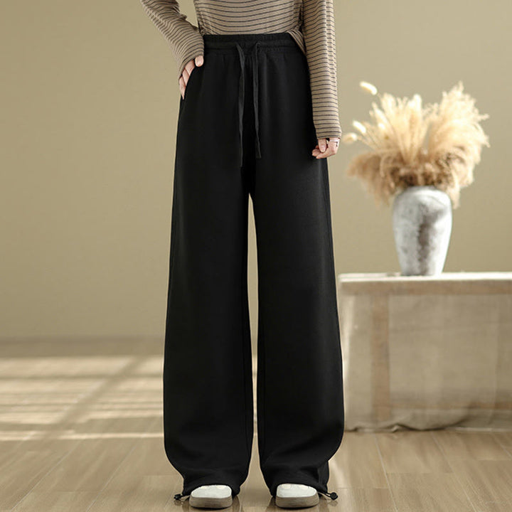 Pantalon droit décontracté en coton avec poches Buddha Stones pour femme - Noir - US8-10，UK/AU12-14，EU40-42 (2XL) - image 7