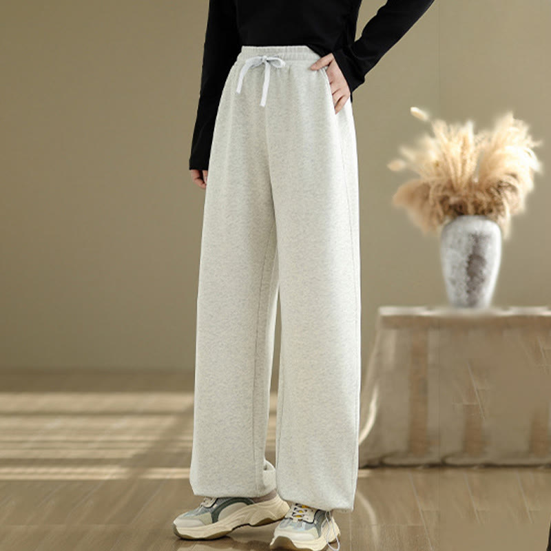 Pantalon droit décontracté en coton avec poches Buddha Stones pour femme - image 14