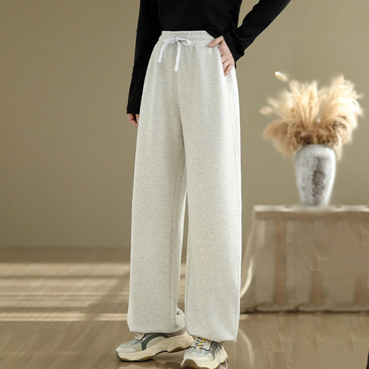 Pantalon droit décontracté en coton avec poches Buddha Stones pour femme - image 14