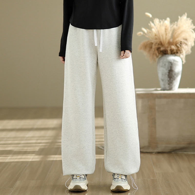Pantalon droit décontracté en coton avec poches Buddha Stones pour femme - image 15