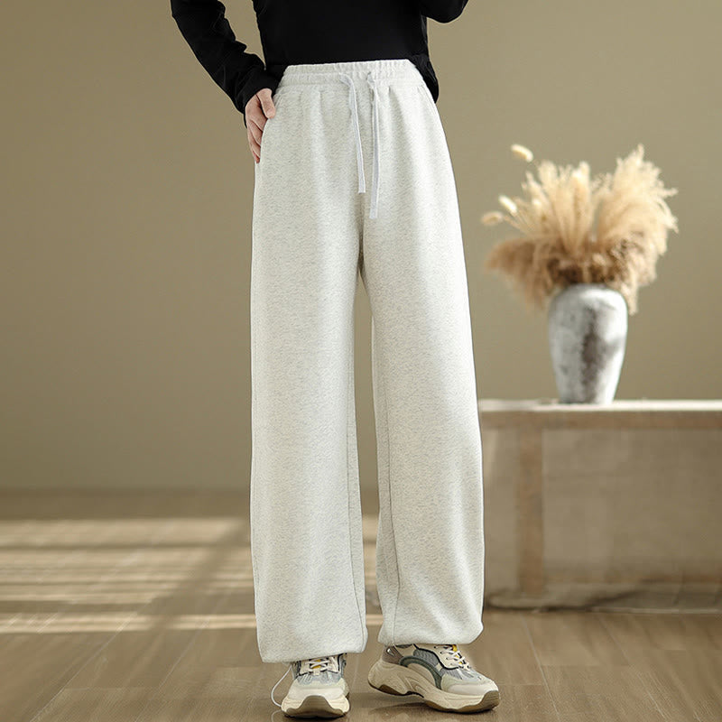 Pantalon droit décontracté en coton avec poches Buddha Stones pour femme - image 17