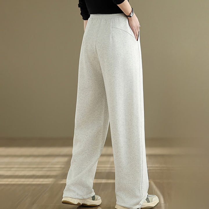 Pantalon droit décontracté en coton avec poches Buddha Stones pour femme - image 16