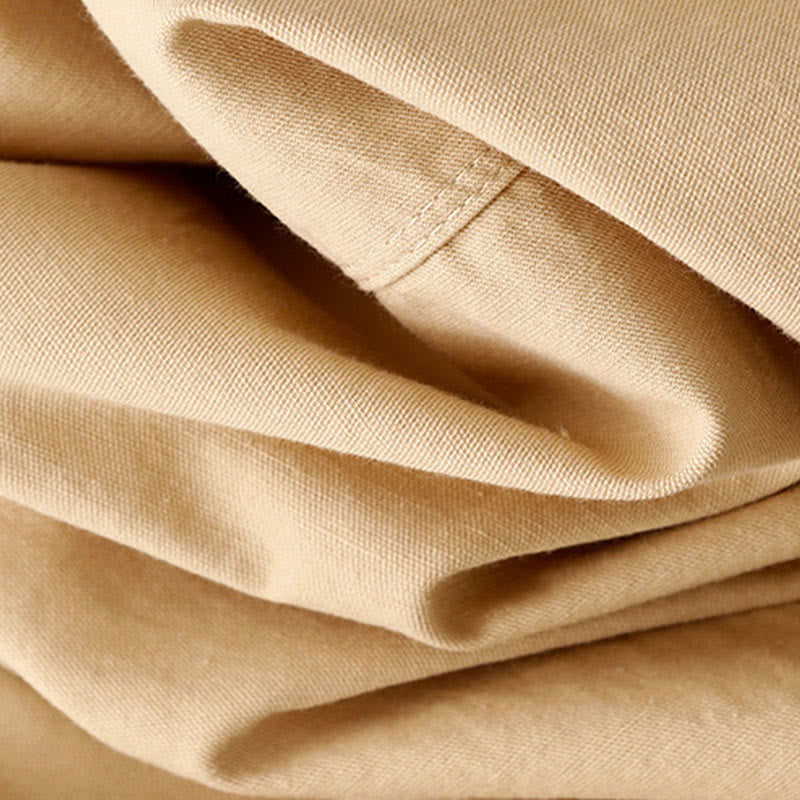 Chemise décontractée en coton uni à col montant et manches longues pour femme avec motif Buddha Stones - image 5