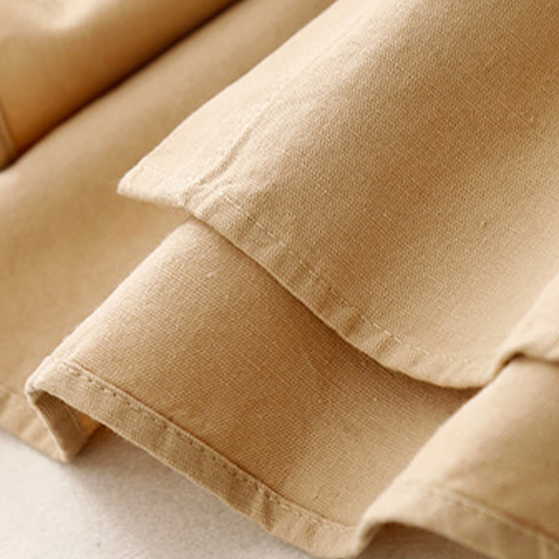 Chemise décontractée en coton uni à col montant et manches longues pour femme avec motif Buddha Stones - image 7