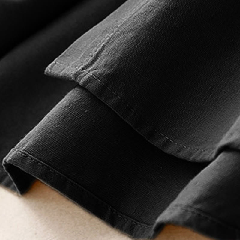 Chemise décontractée en coton uni à col montant et manches longues pour femme avec motif Buddha Stones - image 17